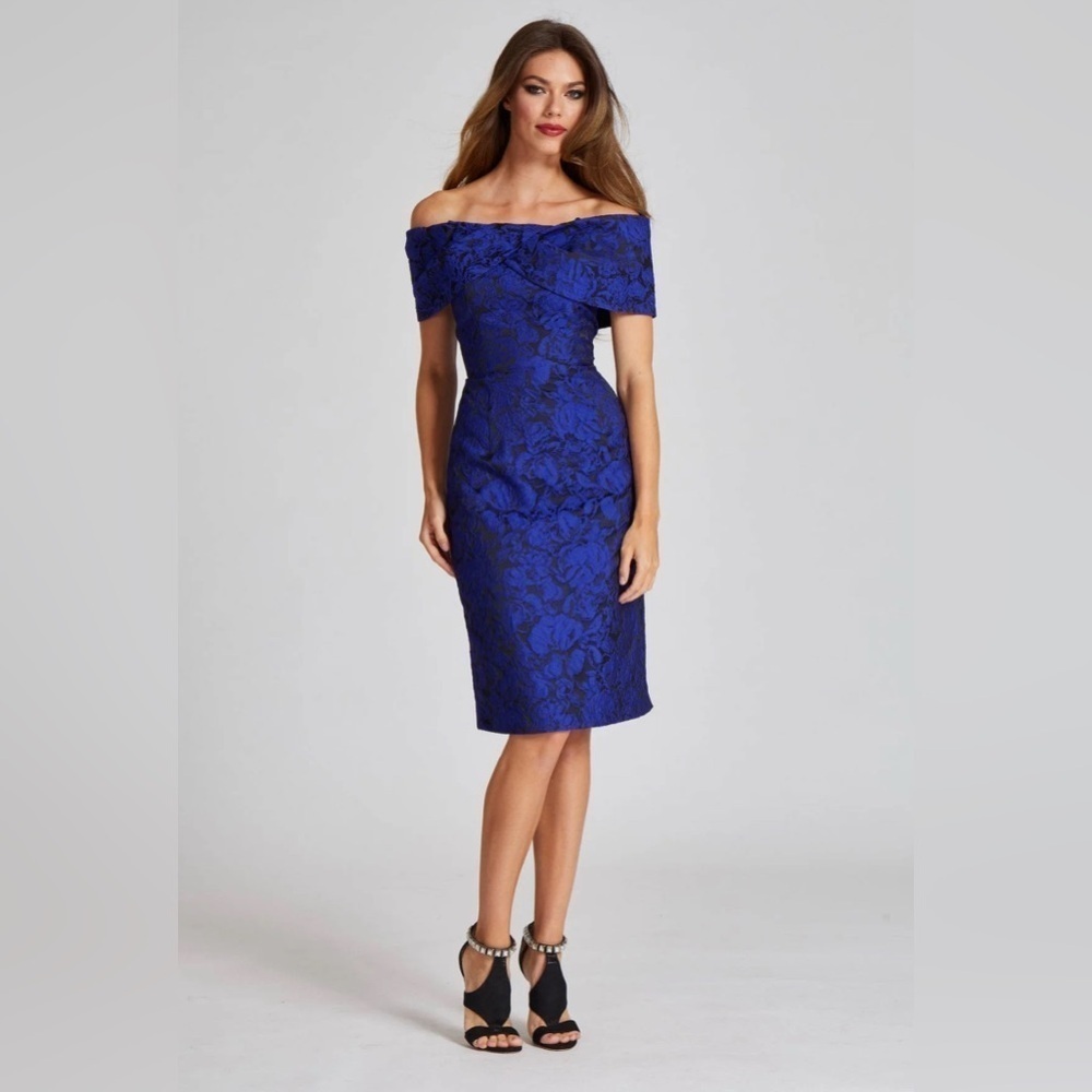 Rickie Freeman For Teri Jon Off-Shoulder Lace Dress - Picture 2 of 8